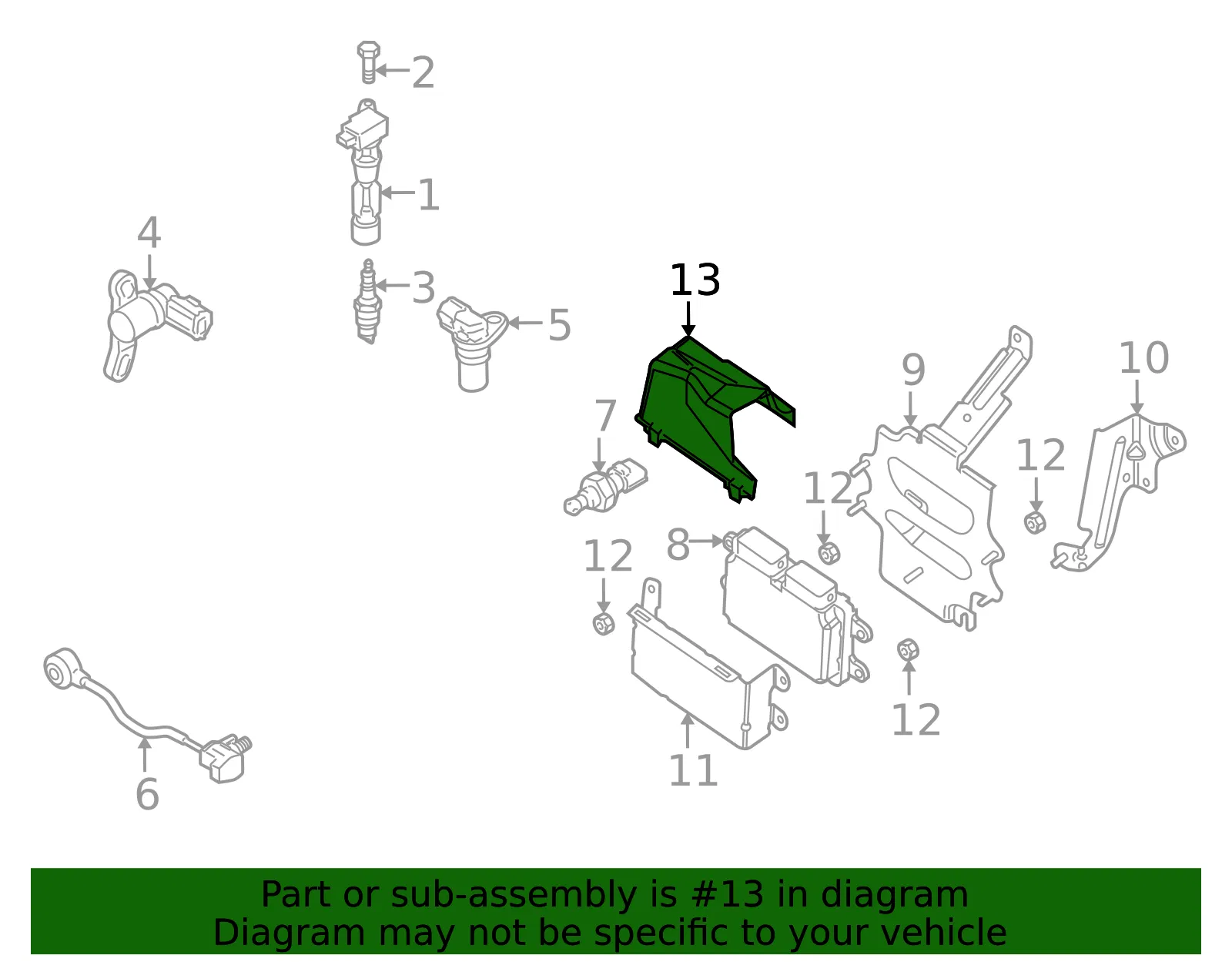 Engine Control Module (ECM) Bracket - Mazda (l51818786) - view 2