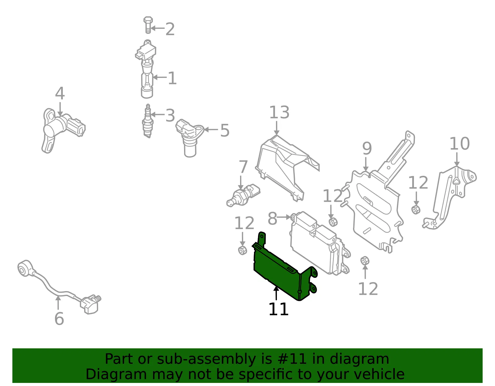 Engine Control Module (ECM) Bracket - Mazda (l51918711) - view 2