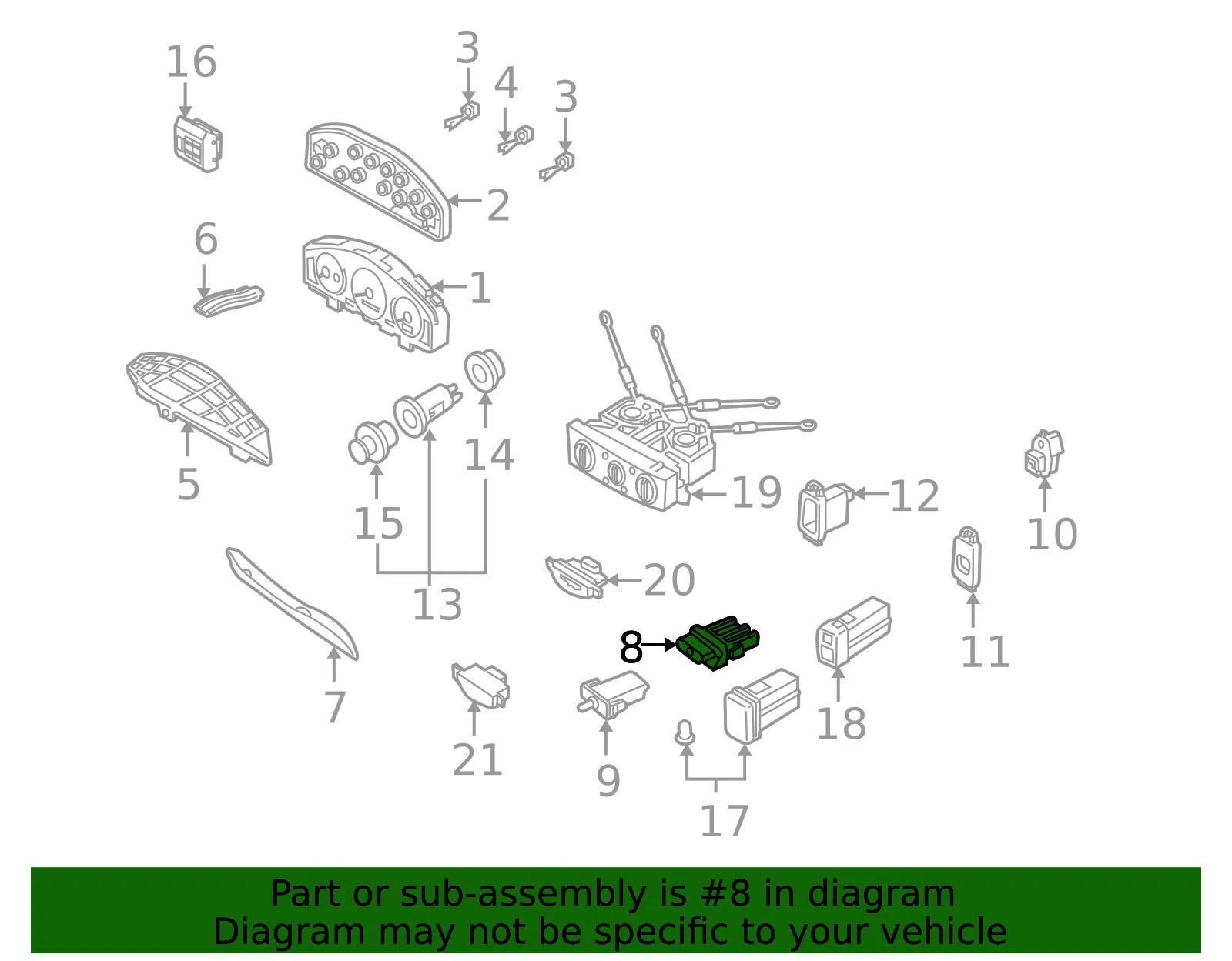 Hazard Switch - Mazda (lc62664h0a) - view 2