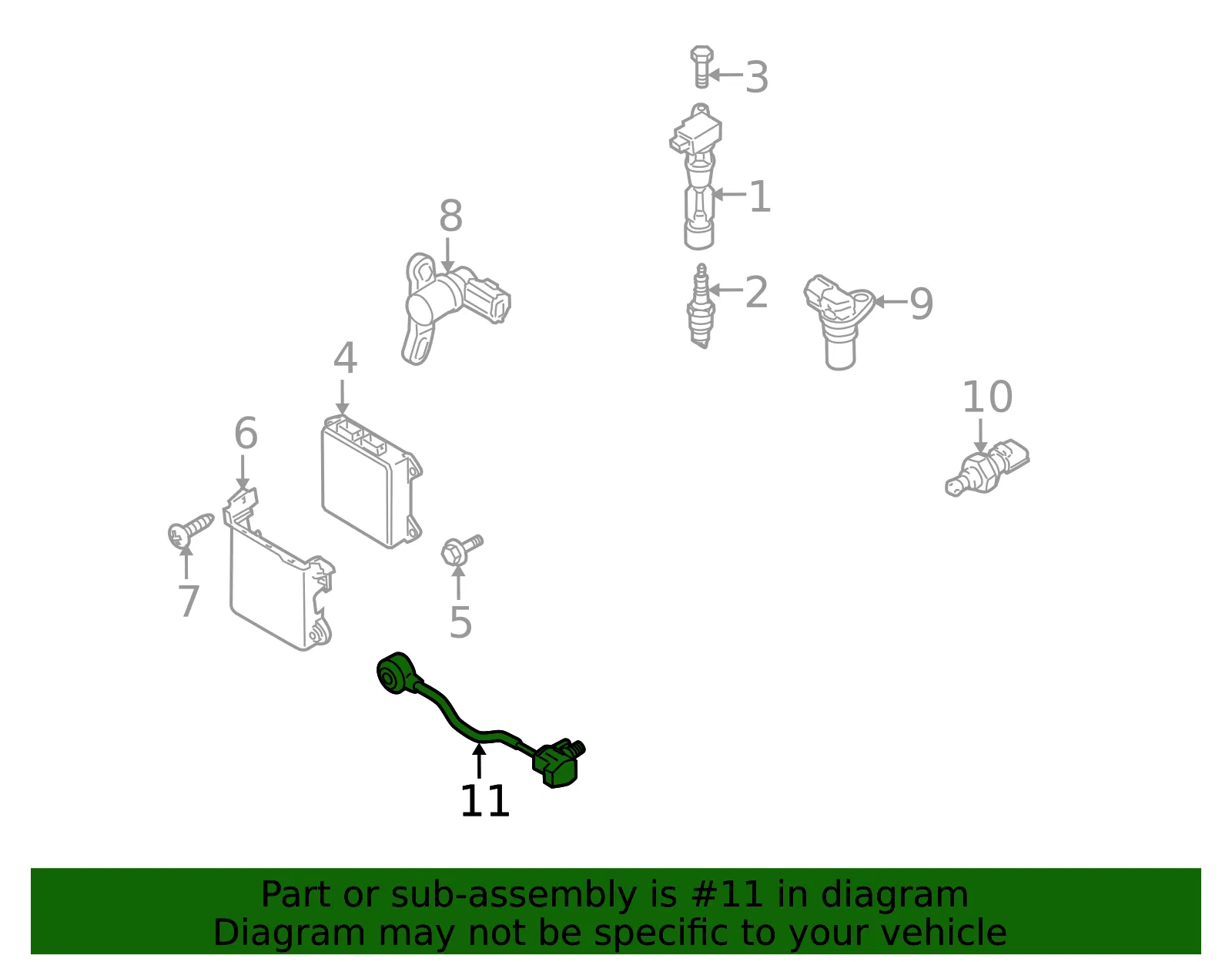 Knock Sensor - Mazda (lf0218921) - view 2