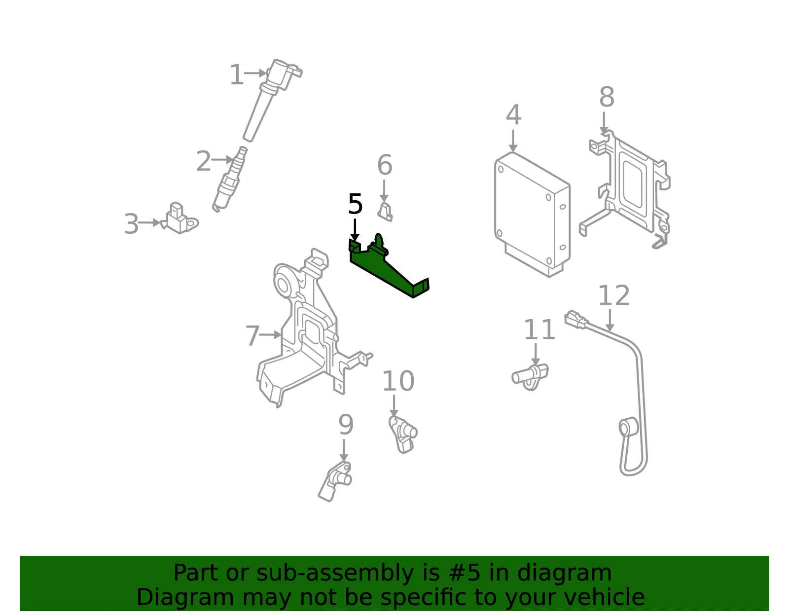 Engine Control Module (ECM) Bracket - Mazda (lf1718885a) - view 2