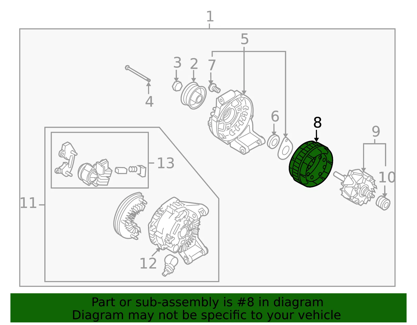 Alternator Stator - Mazda (lfb618w45) - view 2