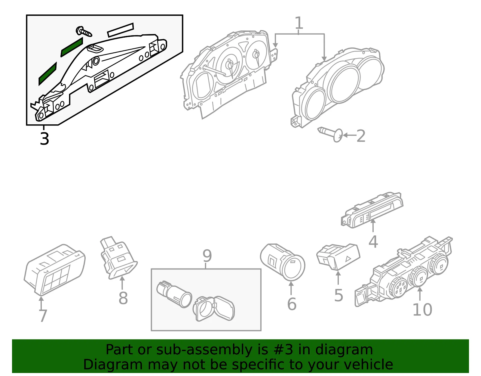Instrument Cluster Bezel - Mazda (n24355463) - view 2