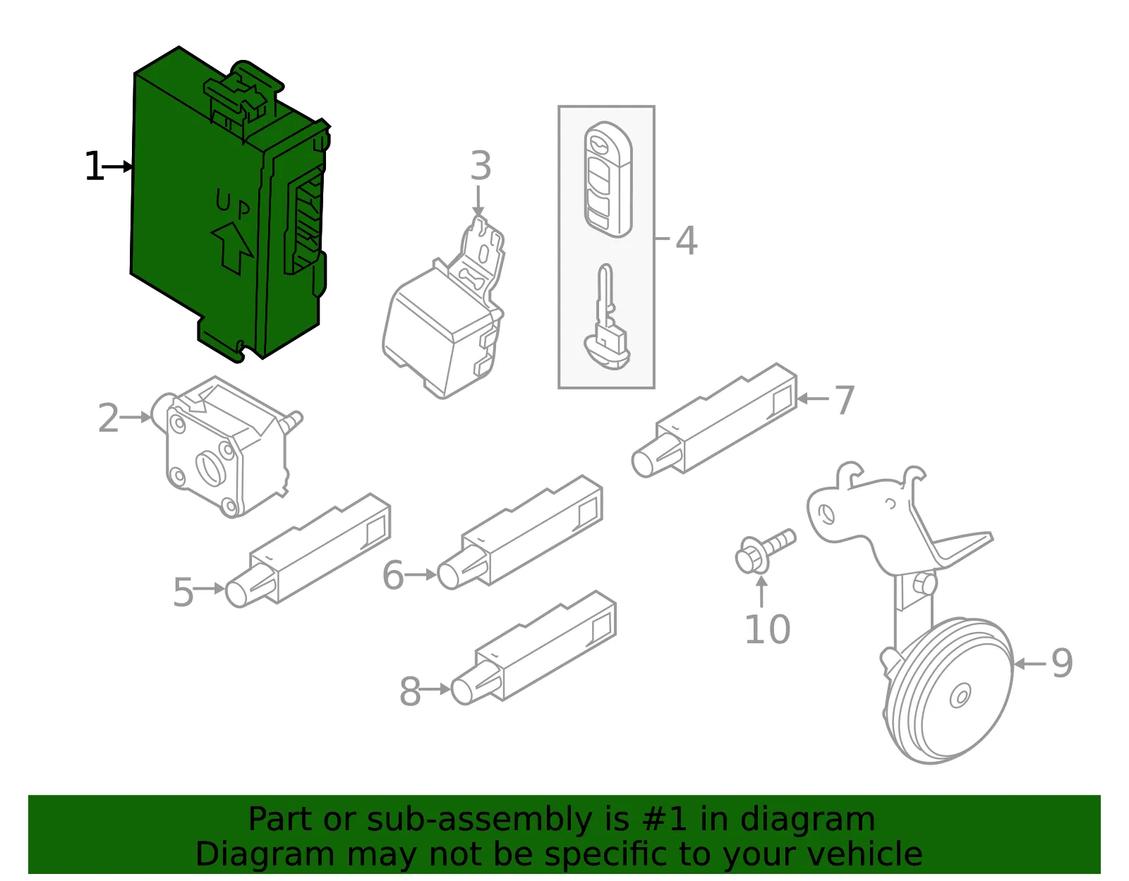 Ignition Immobilizer Module - Mazda (n243675u0a) - view 2