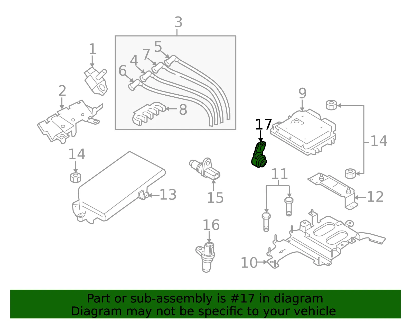Knock Sensor - Mazda (n3h118921a) - view 2