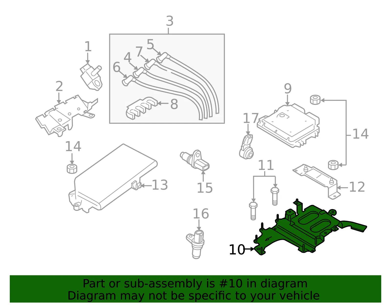 Engine Control Module (ECM) Bracket - Mazda (n3r118885) - view 2