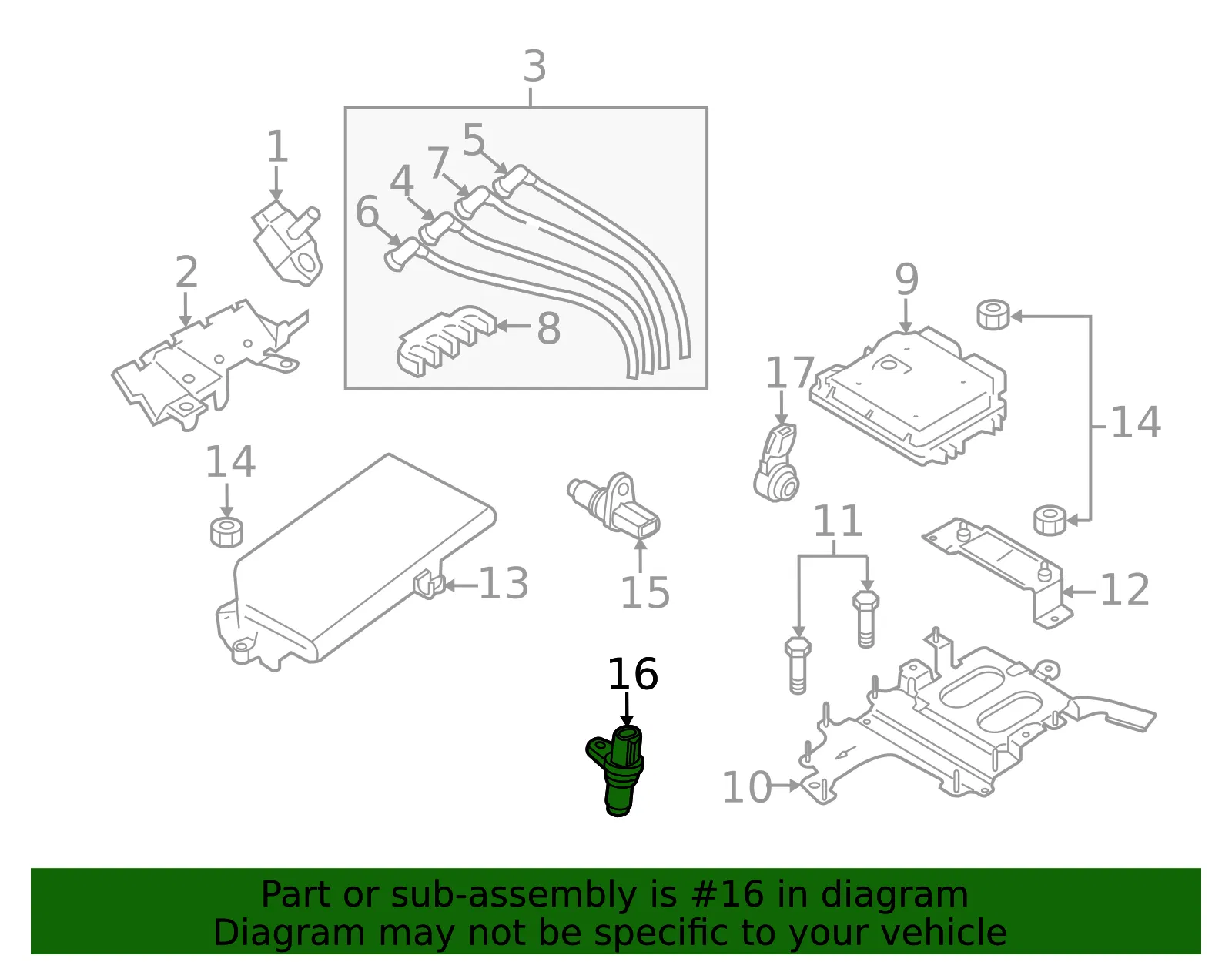 Crankshaft Sensor - Mazda (n3r418221a) - view 2