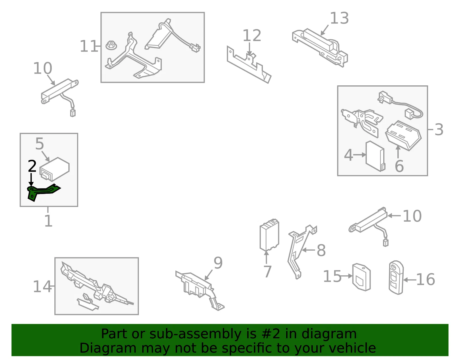 Keyless Entry Receiver Bracket - Mazda (nf49675d8b) - view 2