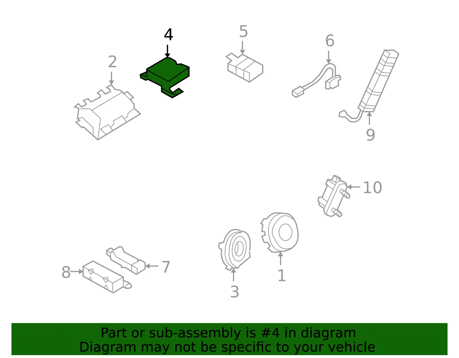 Air Bag Control Module - Mazda (nh3057k30) - view 2