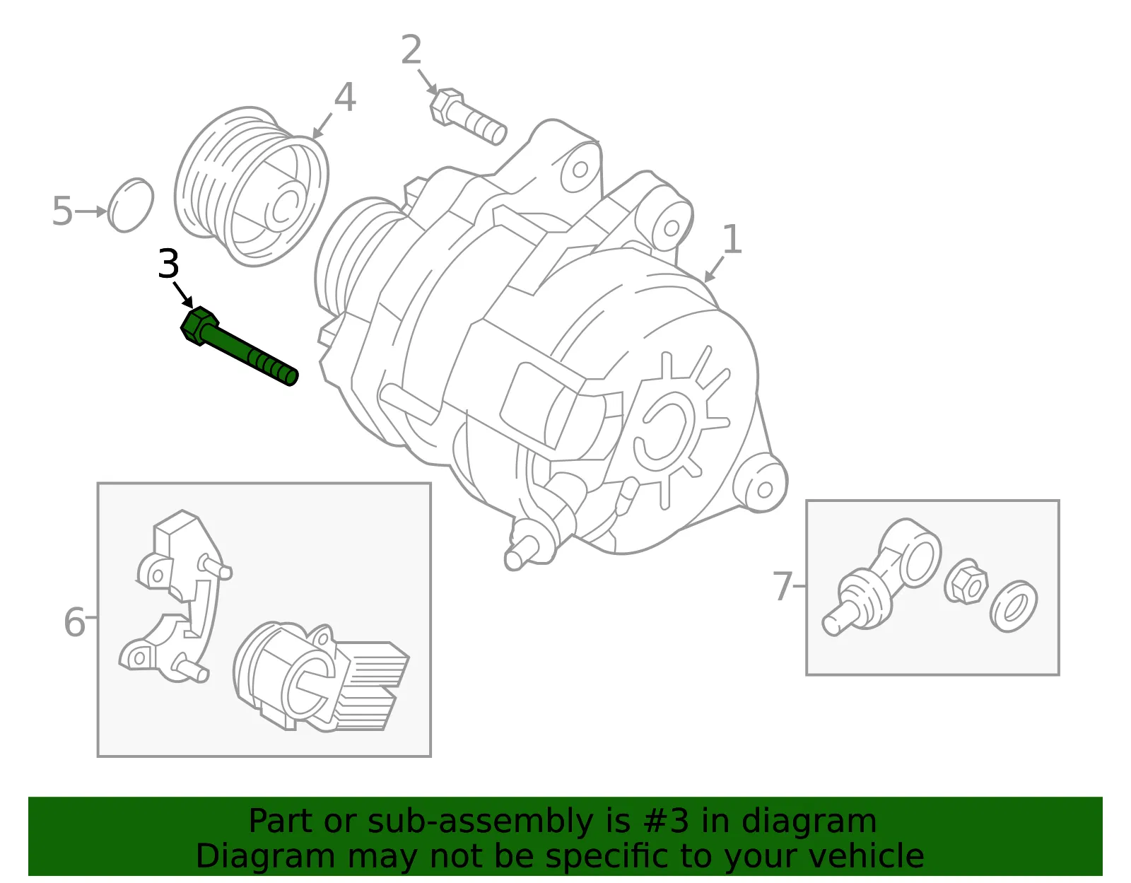 Alternator Bracket Bolt - Mazda (p30118w20) - view 2