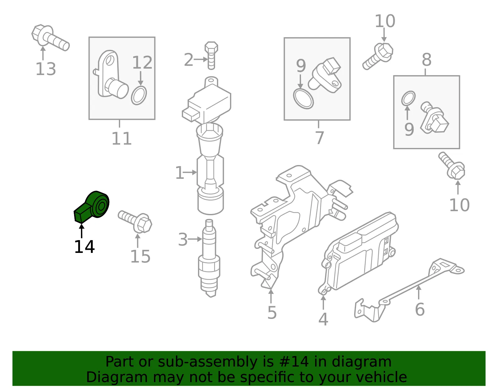 Knock Sensor - Mazda (p31e18921) - view 2