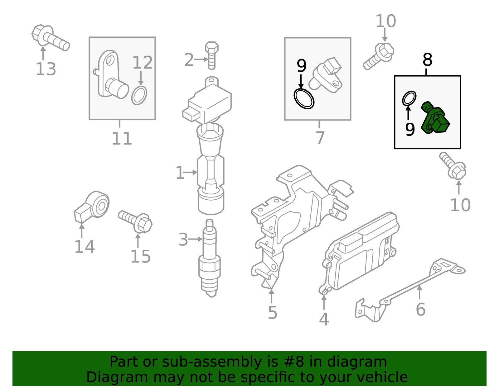 Engine Camshaft Position Sensor - Mazda (p51b18230) - view 2