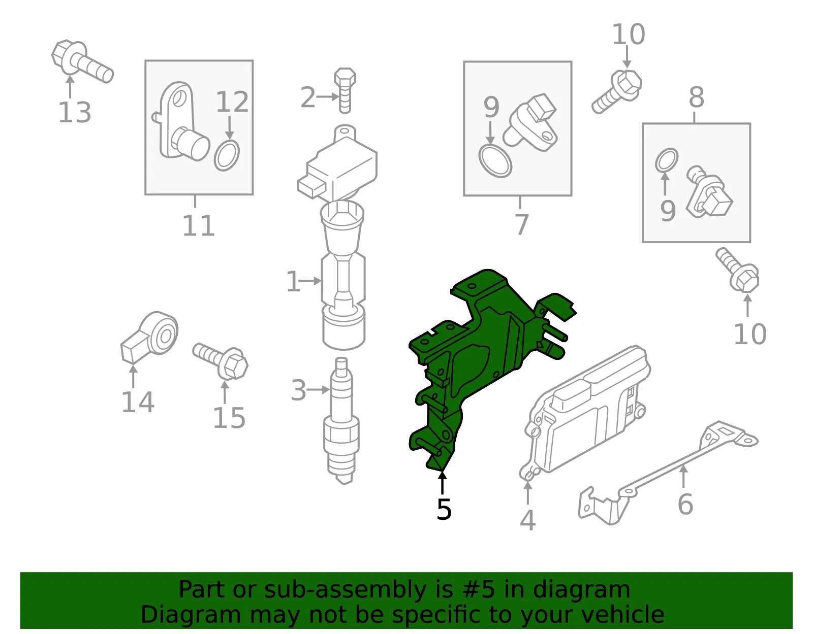 Engine Control Module (ECM) Bracket - Mazda (p5b918885a) - view 2