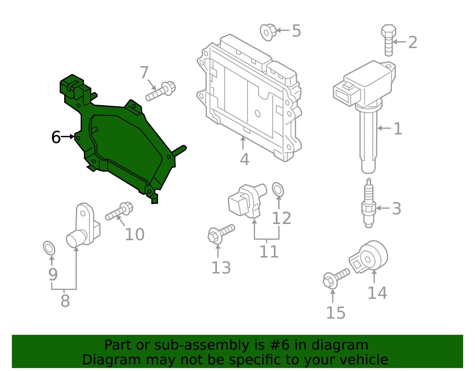 Engine Control Module (ECM) Bracket - Mazda (p5pt18885) - view 2