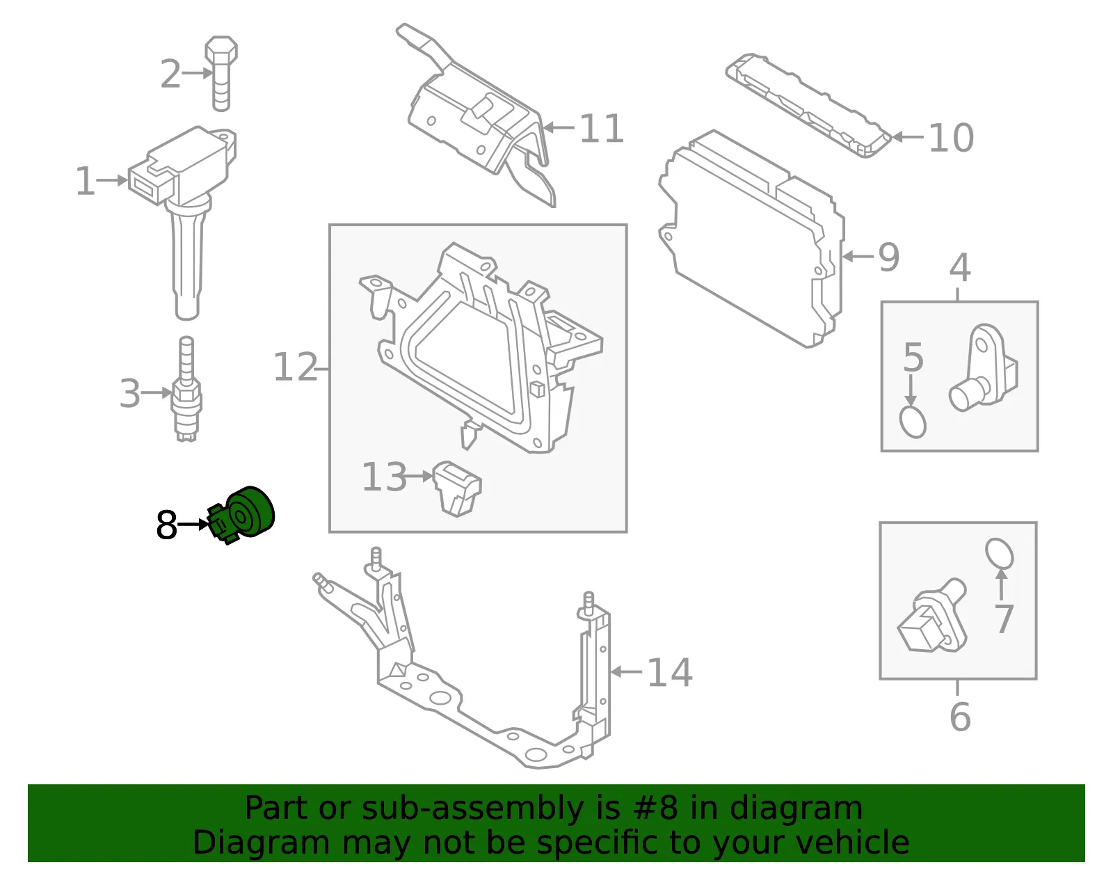 Knock Sensor - Mazda (pe0118921) - view 2