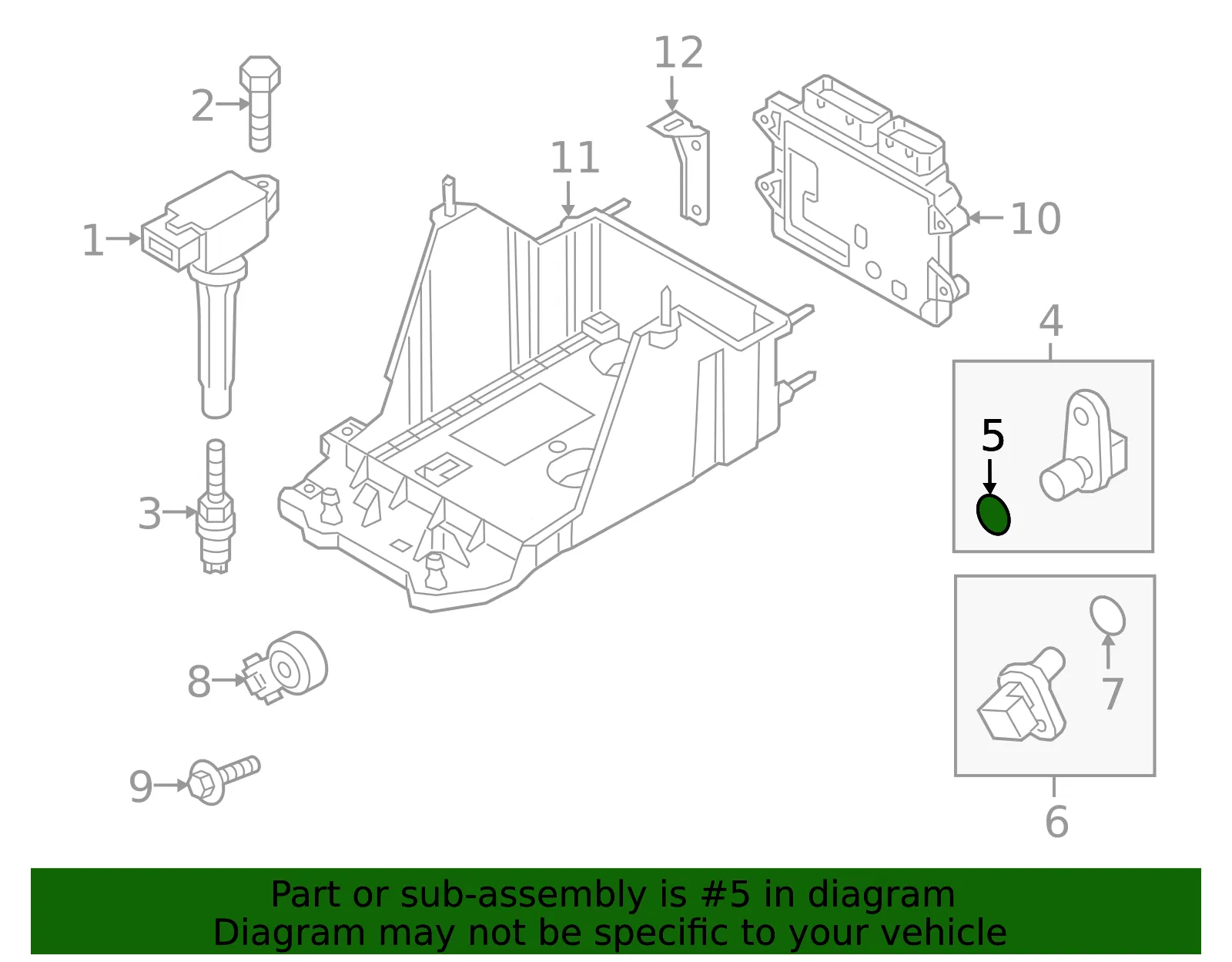 Engine Crankshaft Position Sensor O-Ring - Mazda (pe0118t41) - view 2