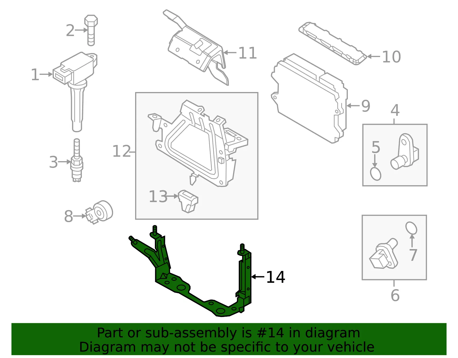 Engine Control Module (ECM) Bracket - Mazda (pe0218785) - view 2