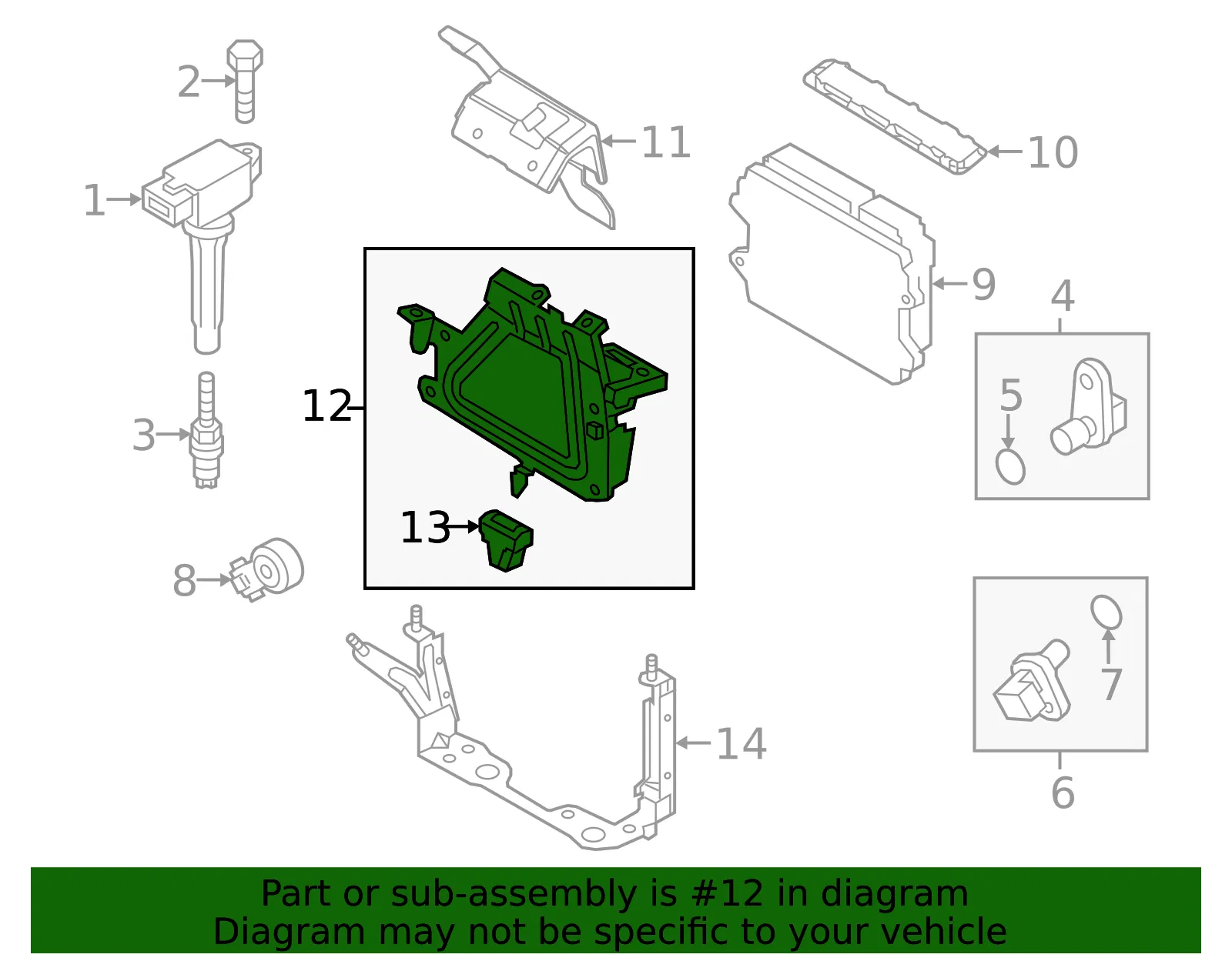 Engine Control Module (ECM) Bracket - Mazda (pe0218885b) - view 2