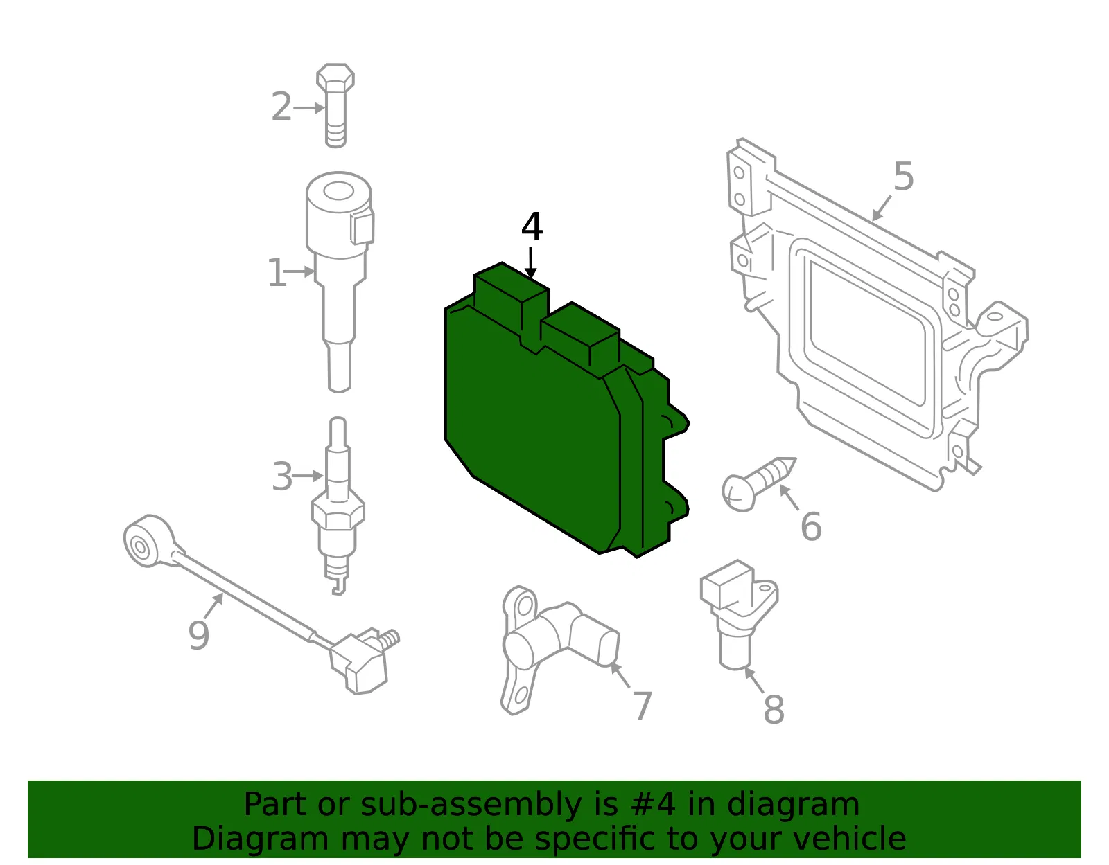 Engine Control Module (ECM) - Mazda (pszk18881h) - view 3