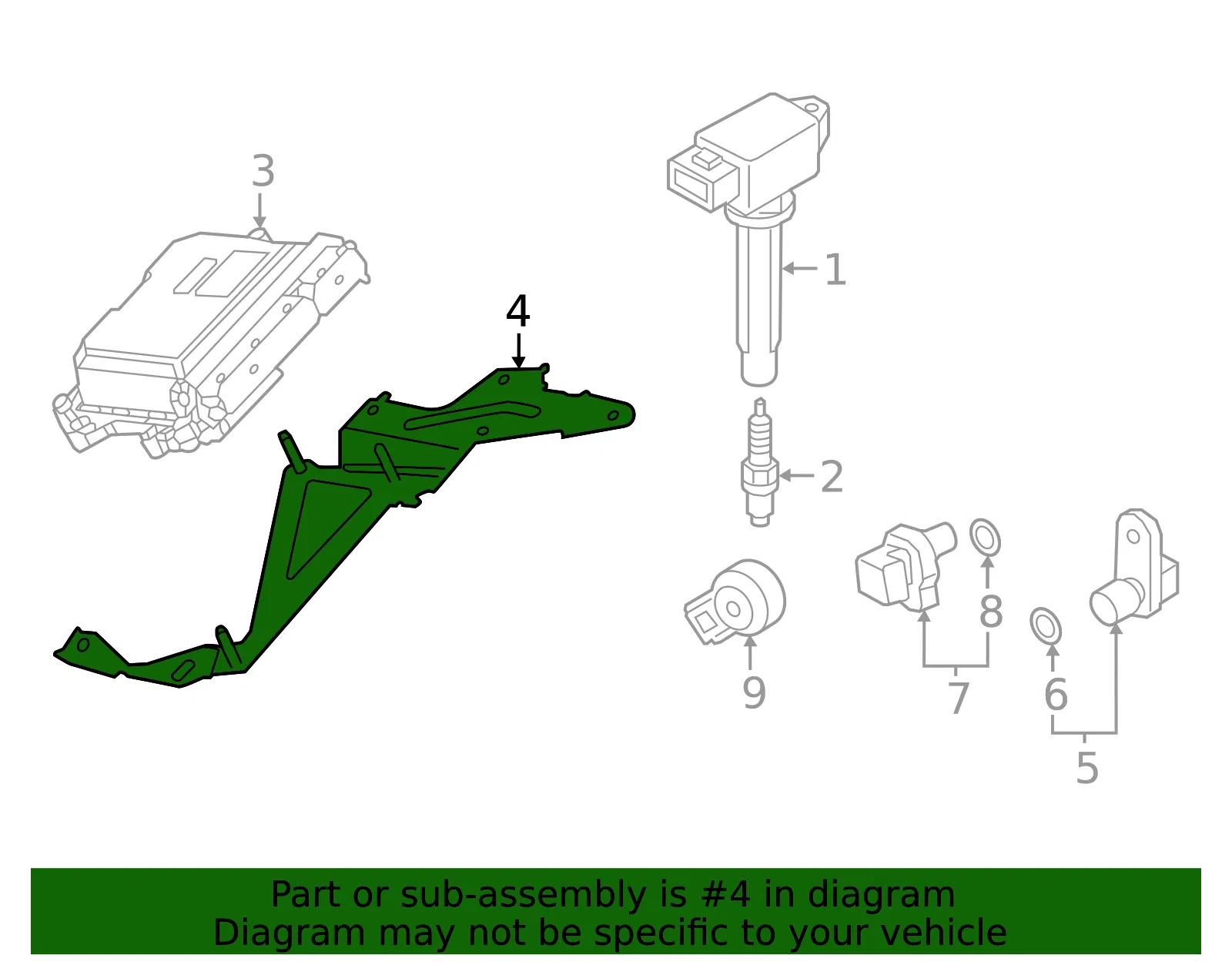 Engine Control Module (ECM) Bracket - Mazda (px4j18885) - view 2