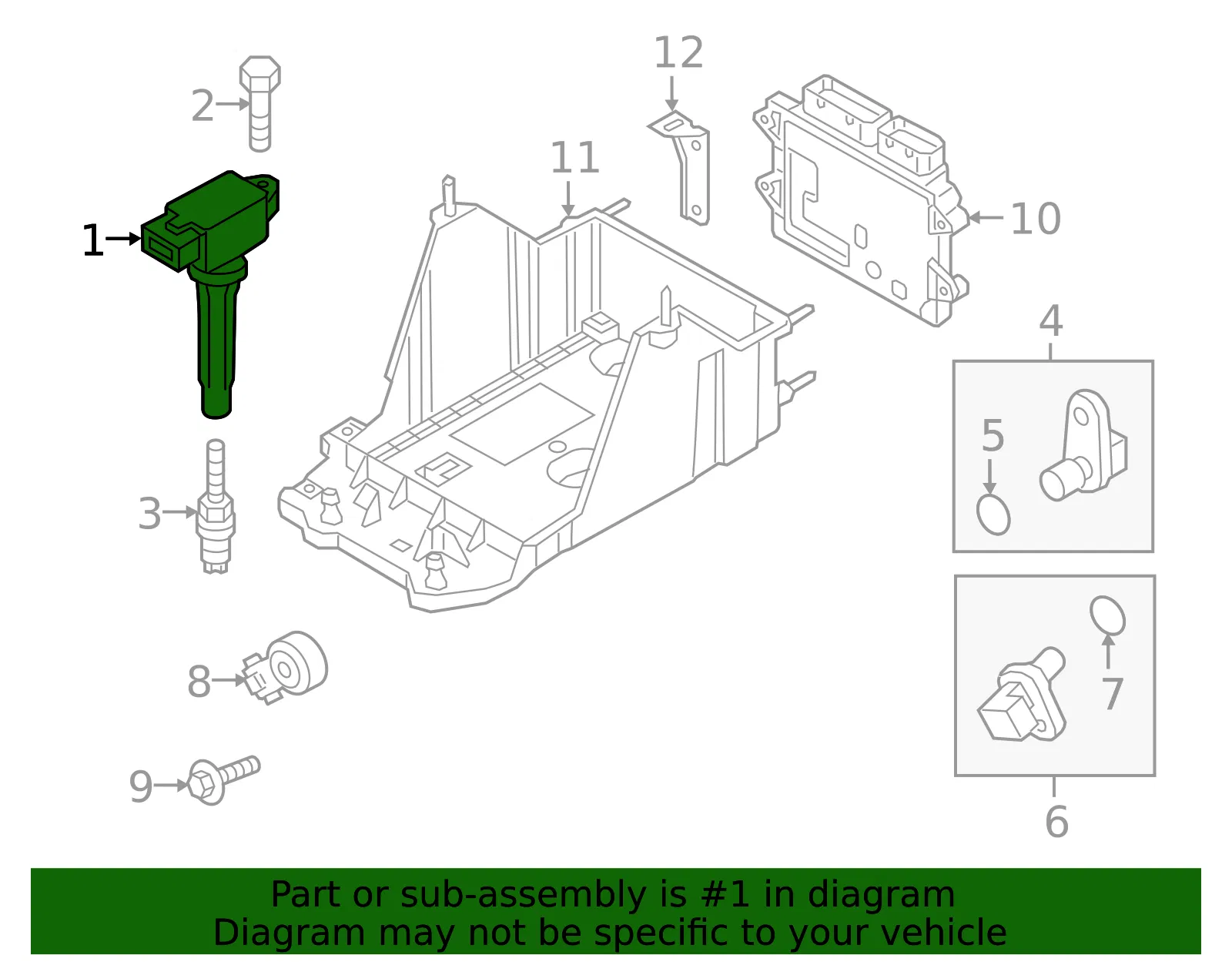 Ignition Coil - Mazda (px5h18100) - view 2