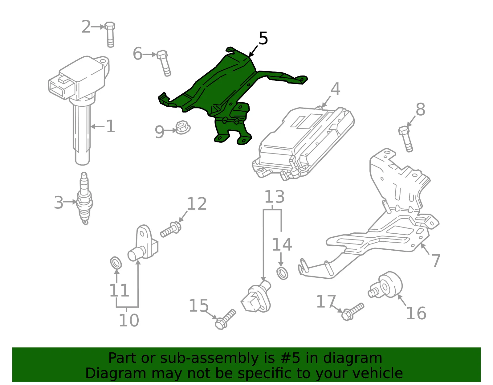Engine Control Module (ECM) Bracket - Mazda (pyfl18945) - view 2