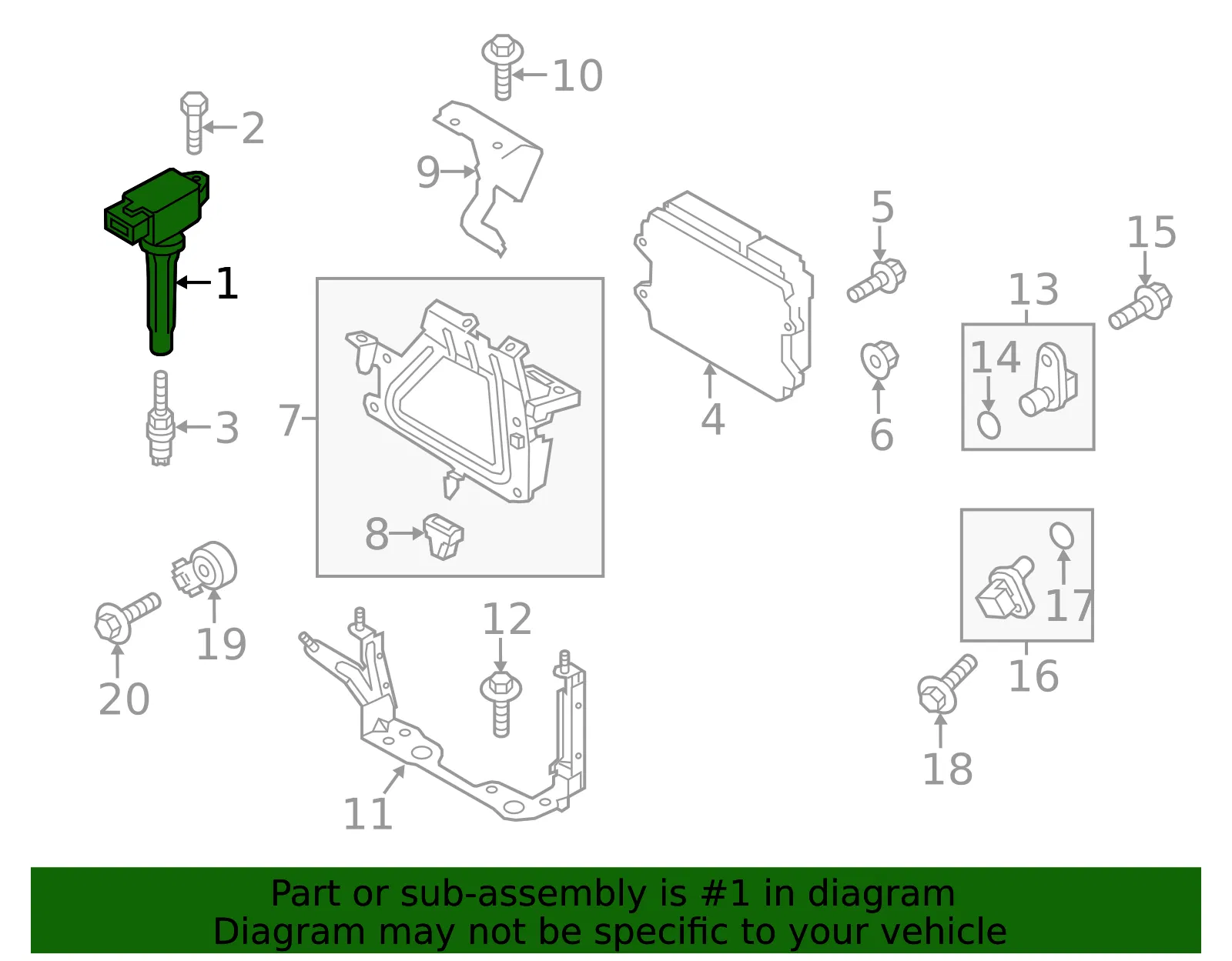Ignition Coil - Mazda (pyfs18100) - view 2
