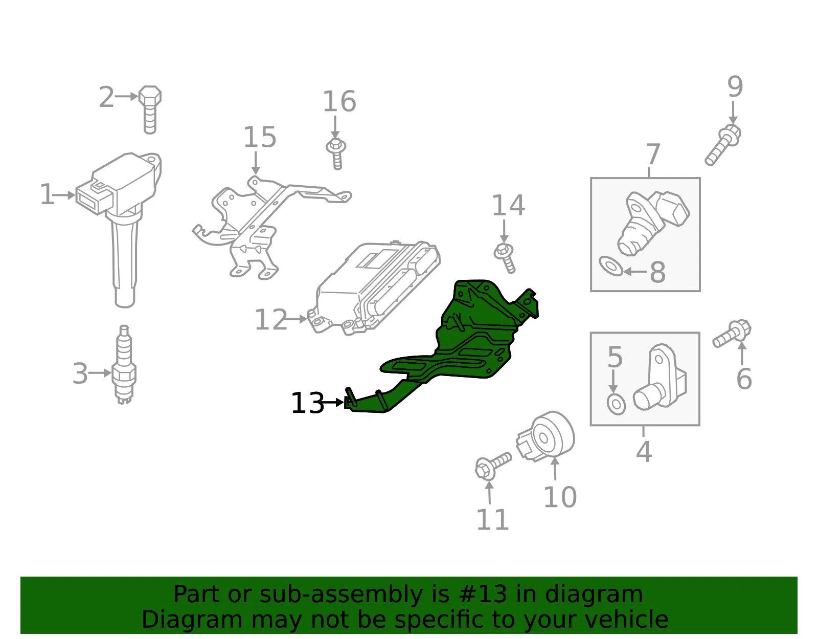 Engine Control Module (ECM) Bracket - Mazda (pyh718885a) - view 2