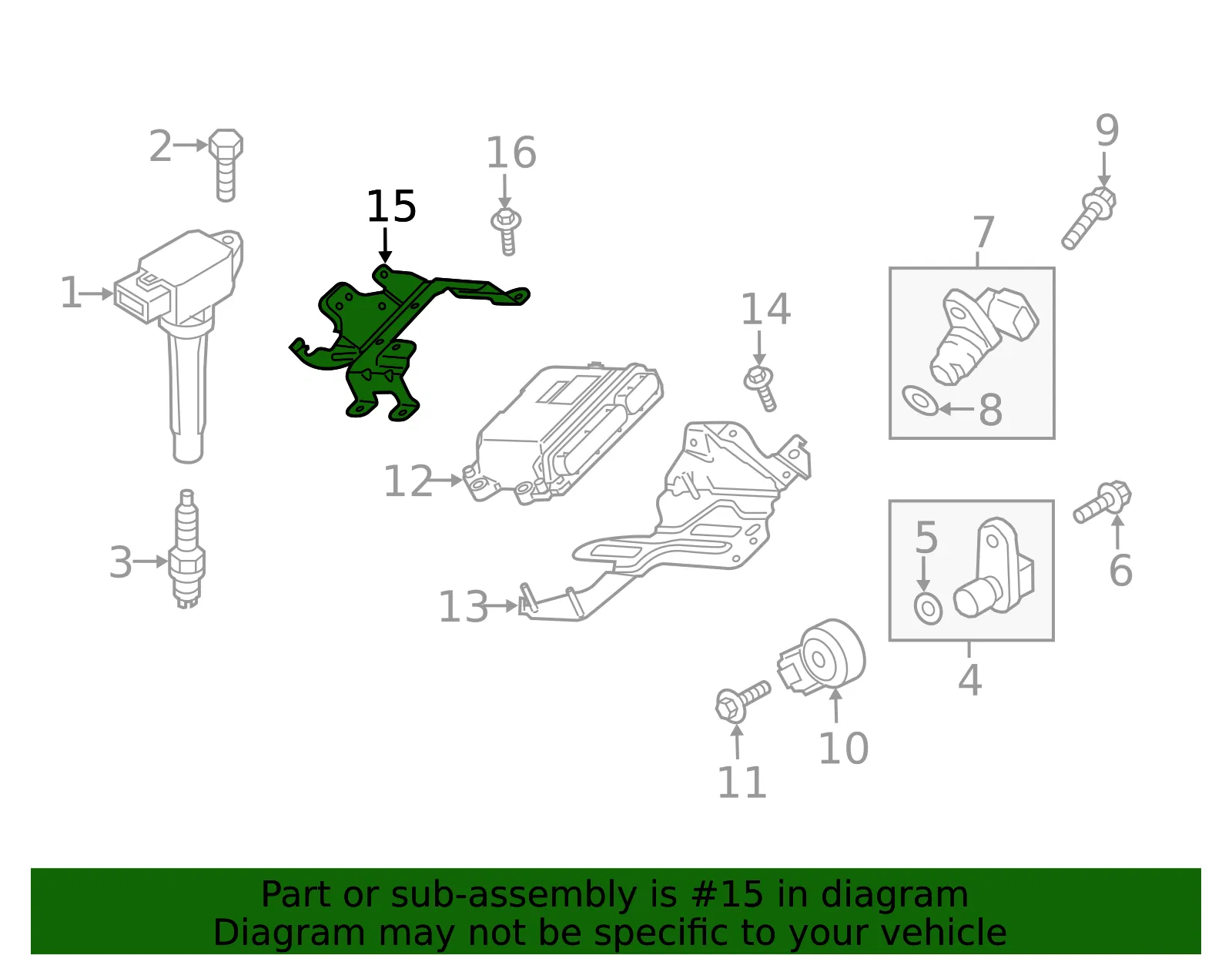 Engine Control Module (ECM) Bracket - Mazda (pyh718945) - view 2