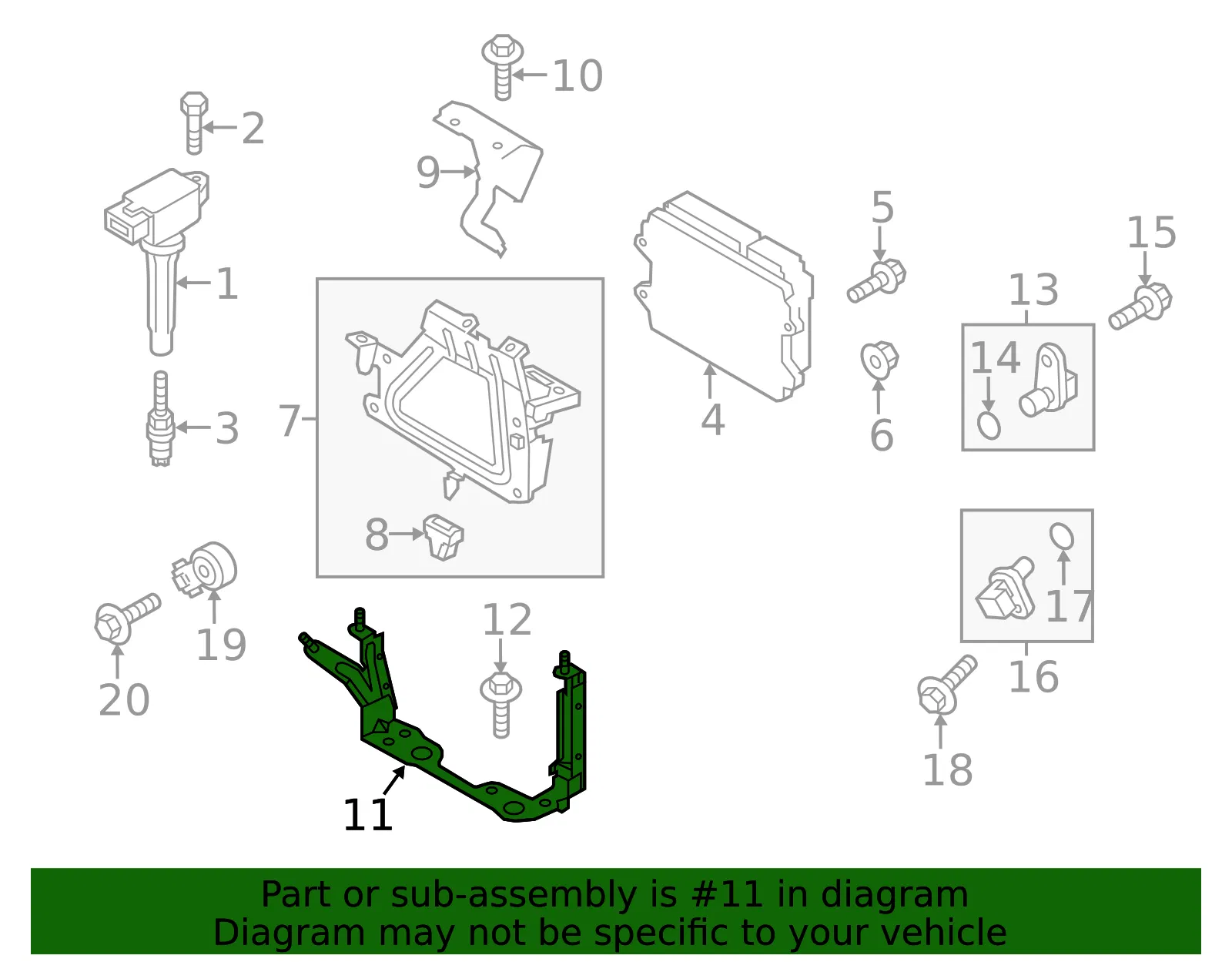 Engine Control Module (ECM) Bracket - Mazda (pymx18785) - view 2