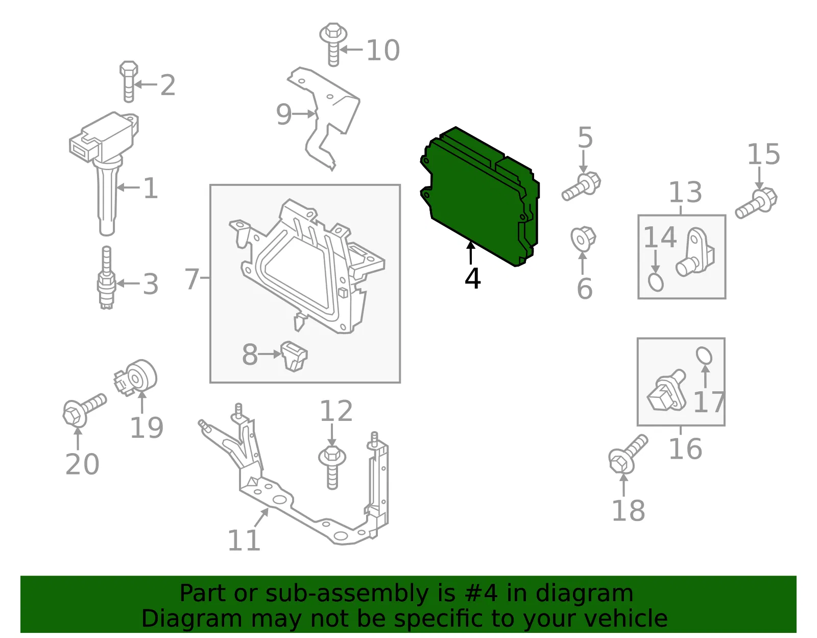 Engine Control Module (ECM) - Mazda (pyxj18881c) - view 2