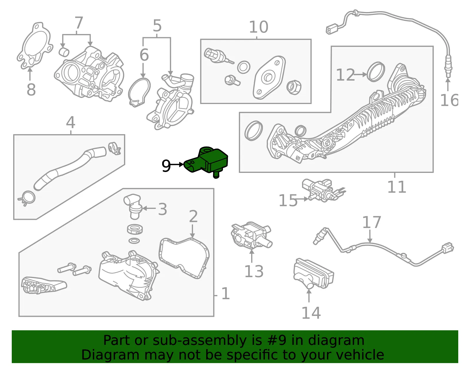 Manifold Absolute Pressure Sensor - Mazda (sh0318211) - view 2