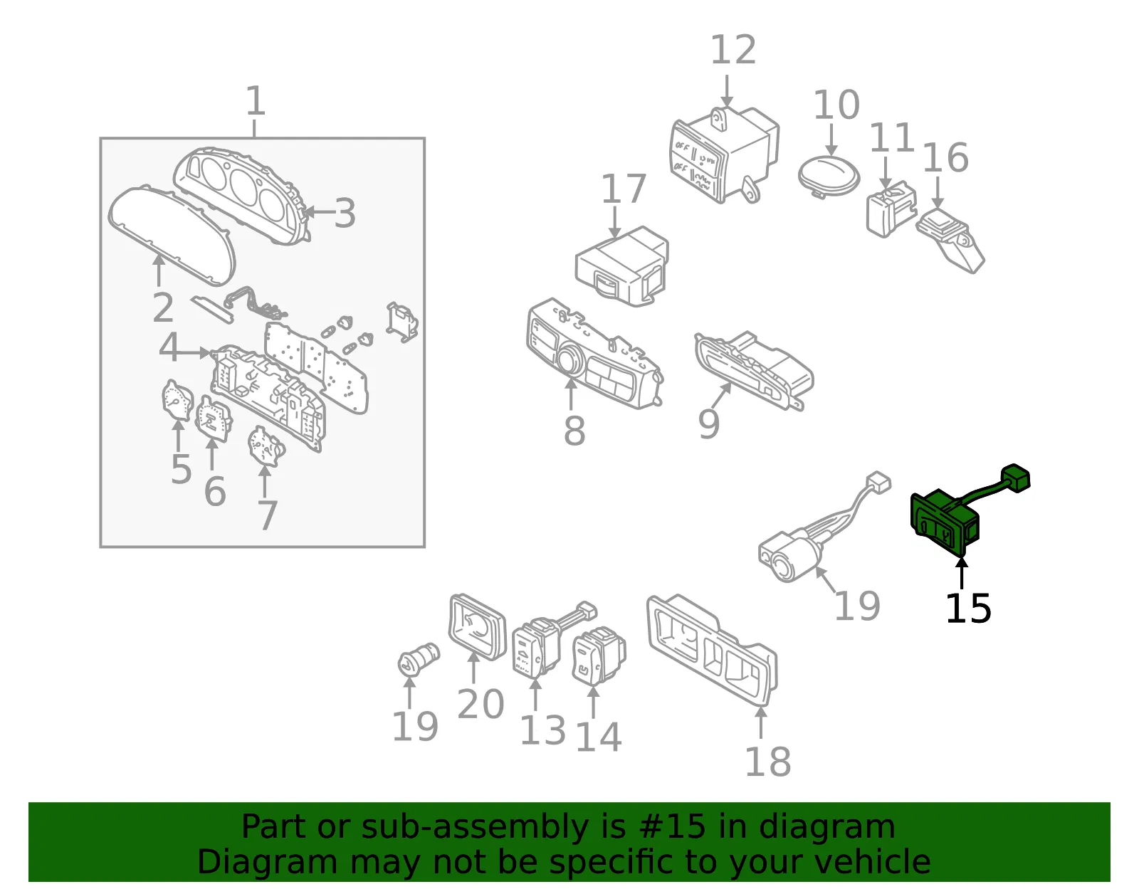Trunk Lid Release Switch - Mazda (t001664k0) - view 2
