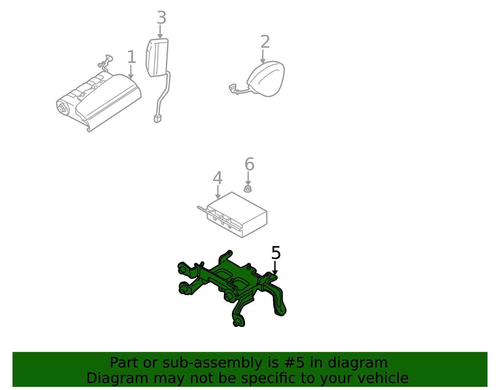 Air Bag Control Module Bracket - Mazda (t06057kx0a) - view 2