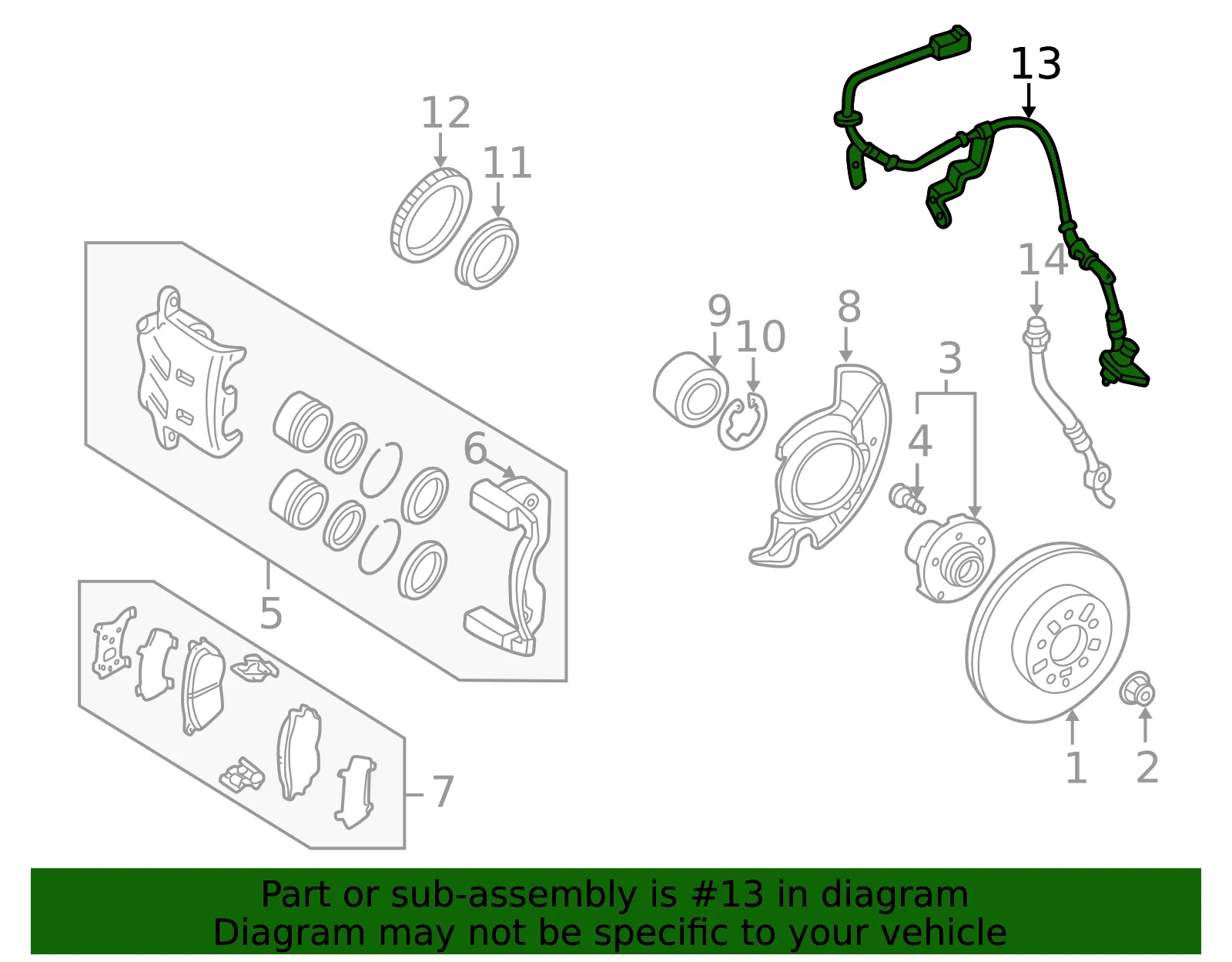 ABS Wheel Speed Sensor - Mazda (ta014373xf) - view 2