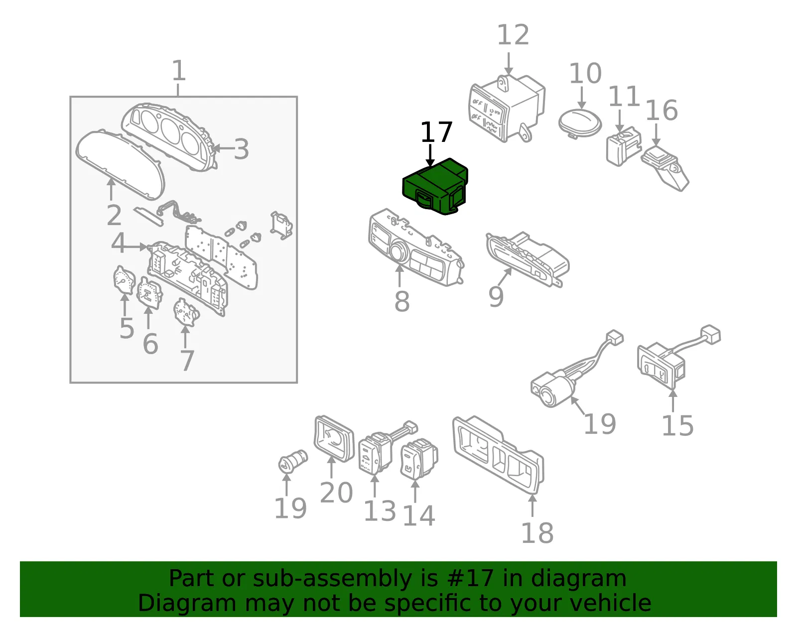 Instrument Panel Dimmer Switch - Mazda (ta01666r0b) - view 2