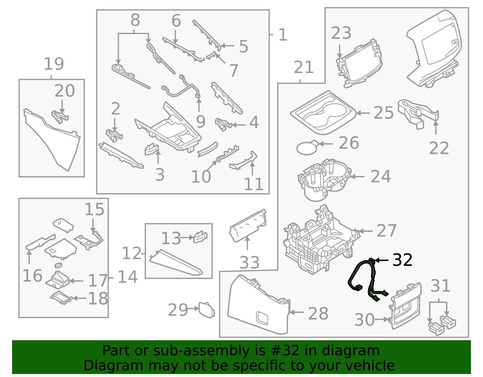 Console Wiring Harness - Mazda (ta0b67sh0) - view 2