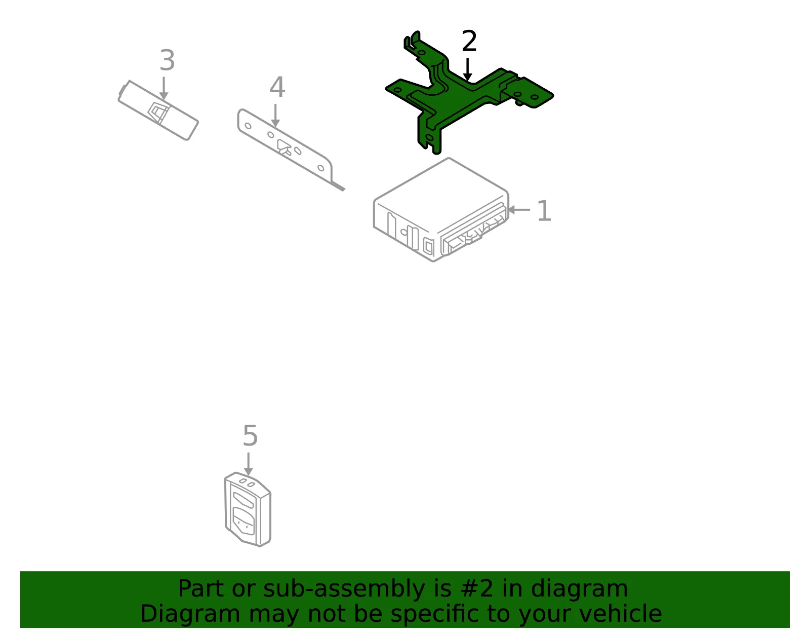 Keyless Entry Module Bracket - Mazda (td11675d8) - view 2