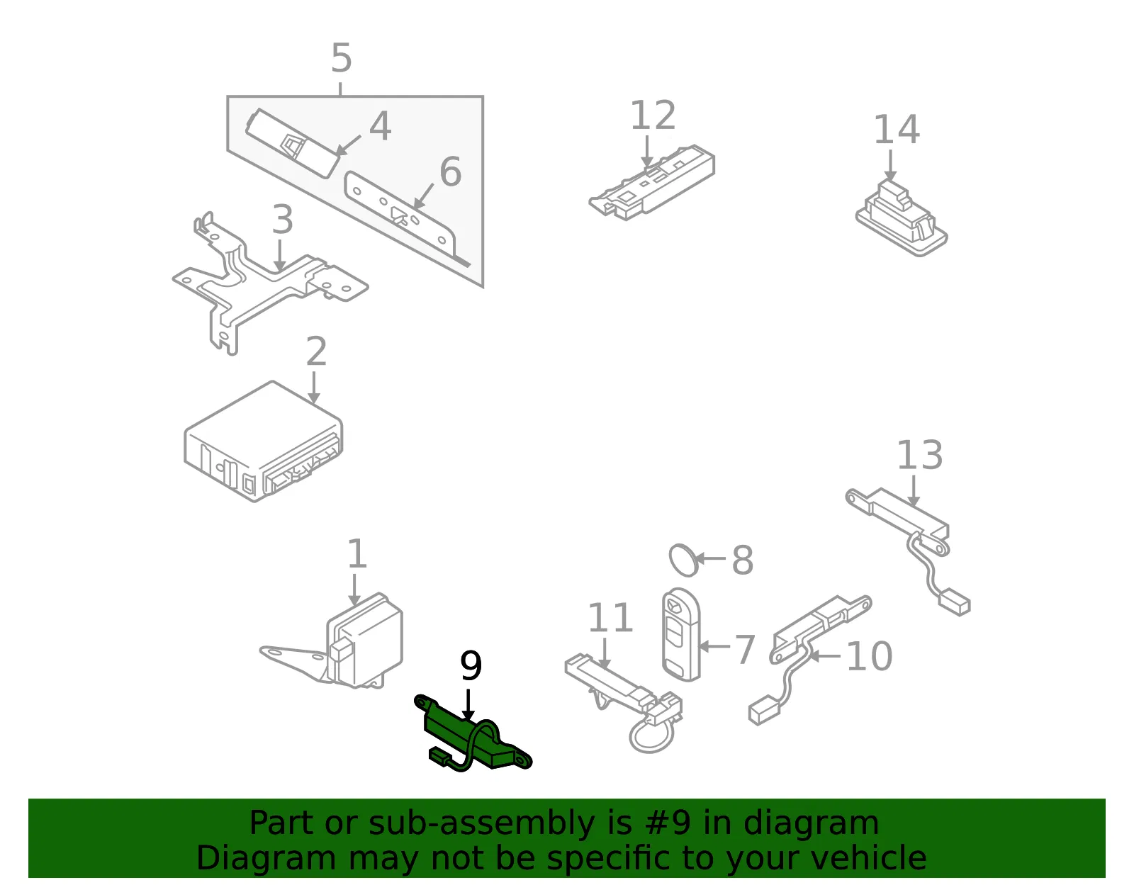 Keyless Entry Antenna - Mazda (td13676n1) - view 2