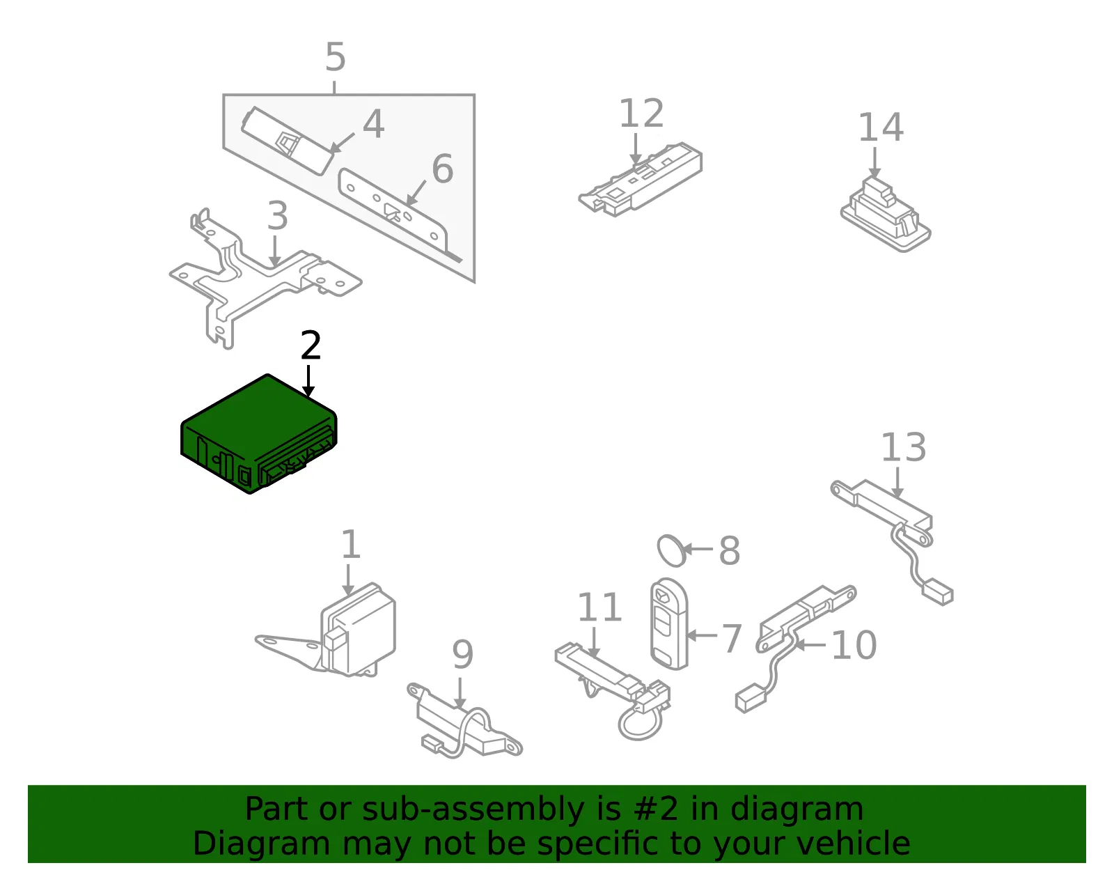 Keyless Entry Module - Mazda (tey1675dzb) - view 2