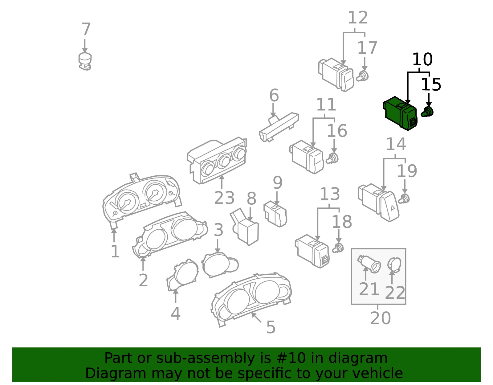 Headlamp Switch - Mazda (tg31666f0) - view 2