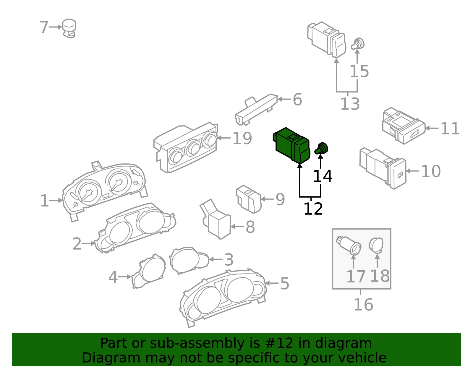 Headlamp Switch - Mazda (tk2166170) - view 2