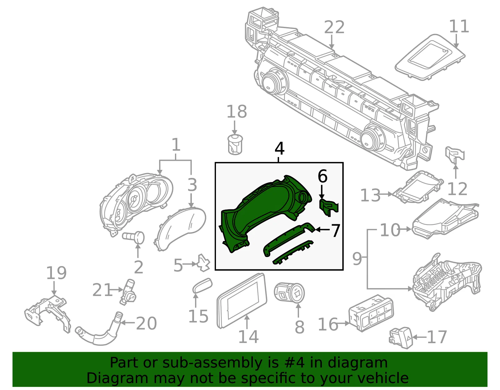 Cluster Bezel - Mazda (tk4855420b02) - view 2