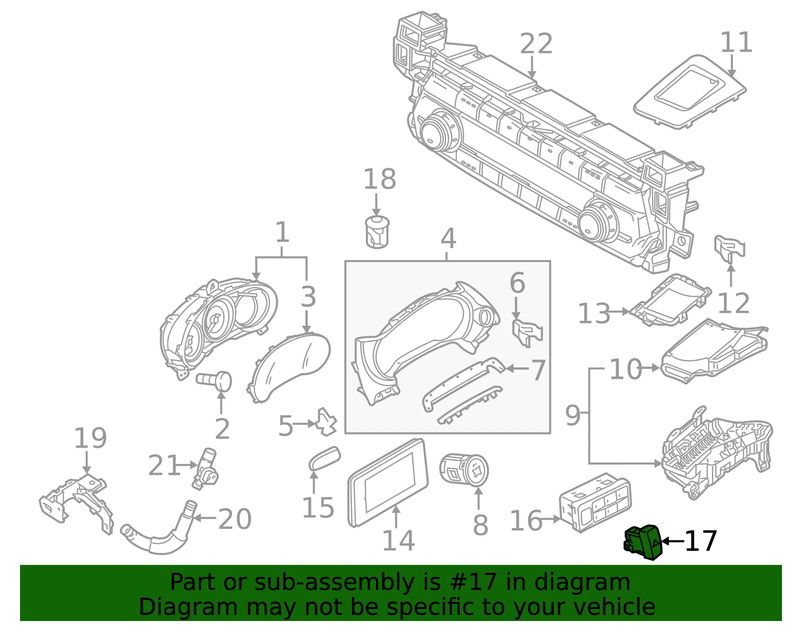 Hazard Switch - Mazda (tk48664h0) - view 2