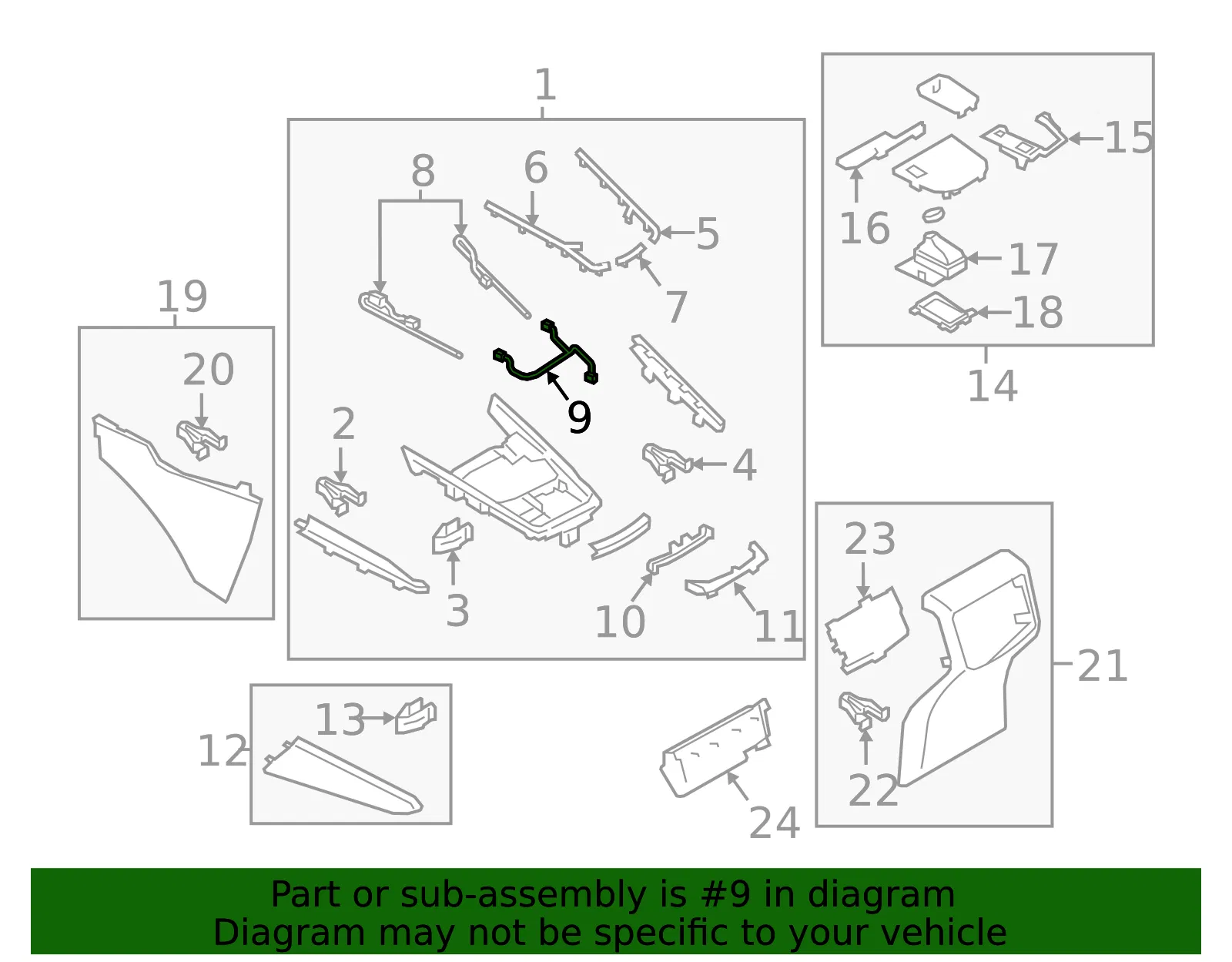 Console Wiring Harness - Mazda (tk5467sh0) - view 2