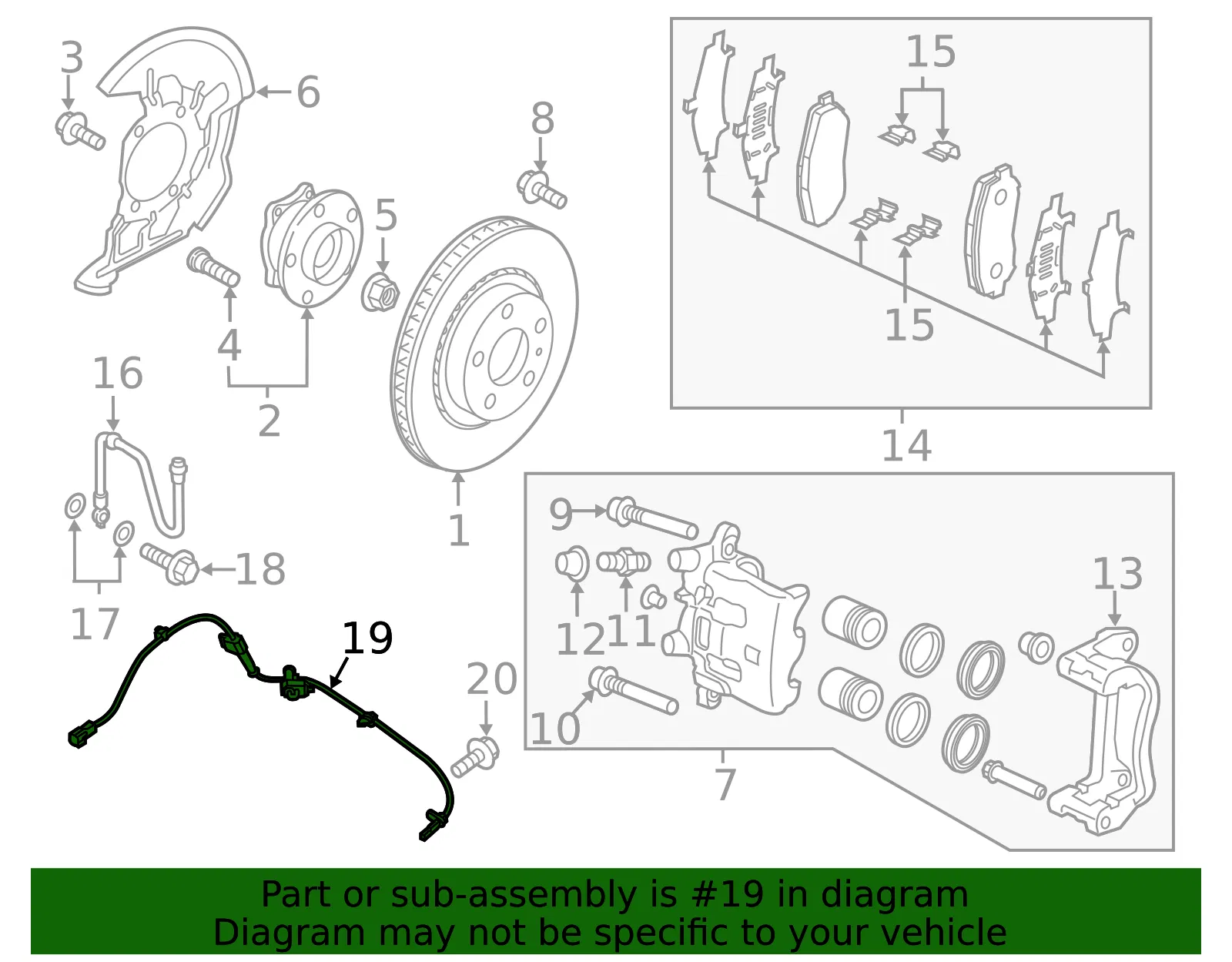 ABS Sensor - Mazda (tk784370x) - view 2