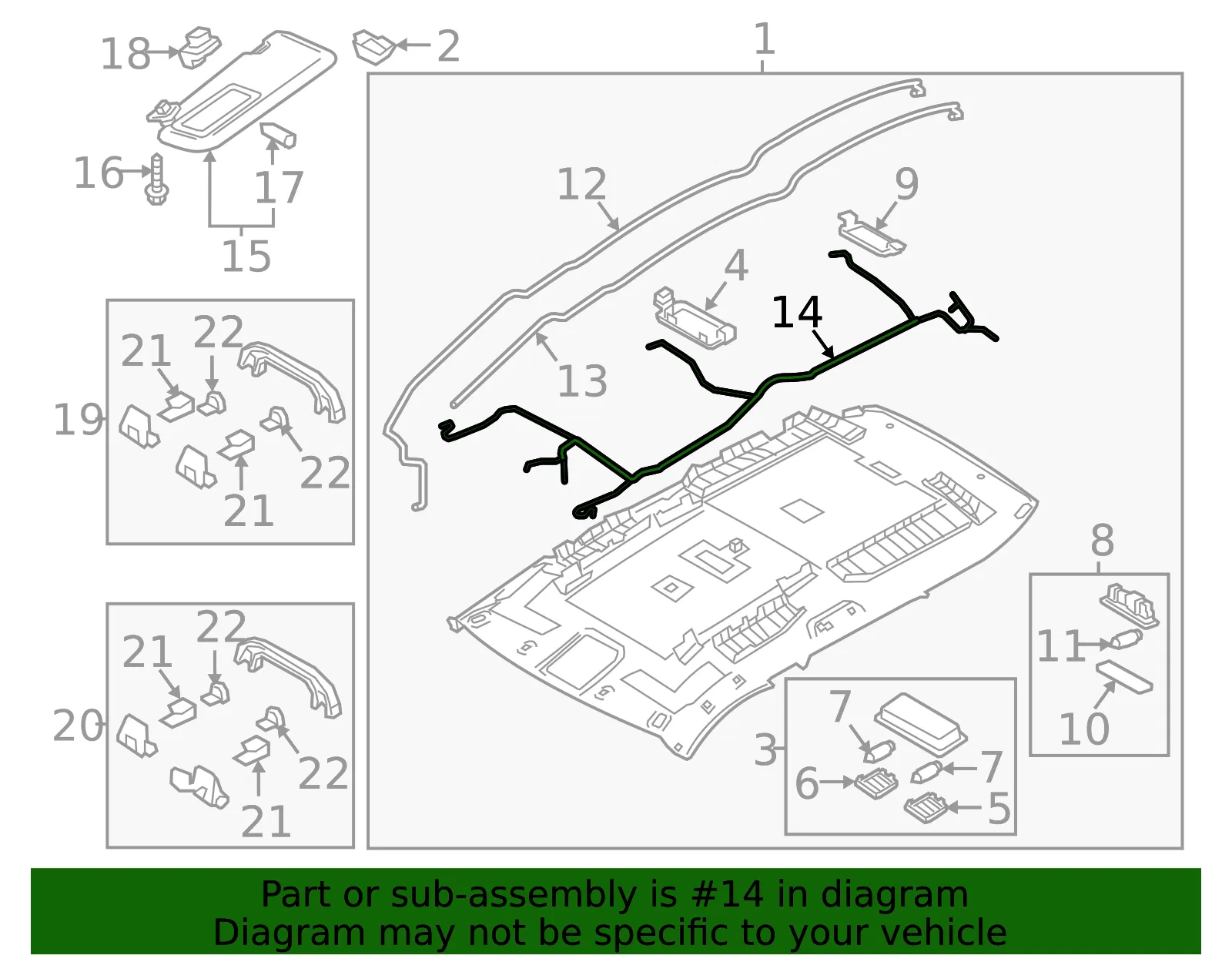 Headliner Wiring Harness - Mazda (tk7867100a) - view 2