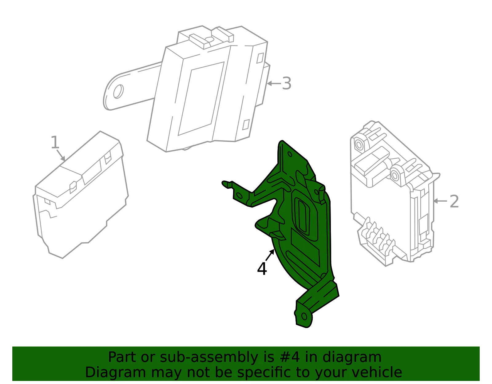 Body Control Module Bracket - Mazda (tk78679byb) - view 2