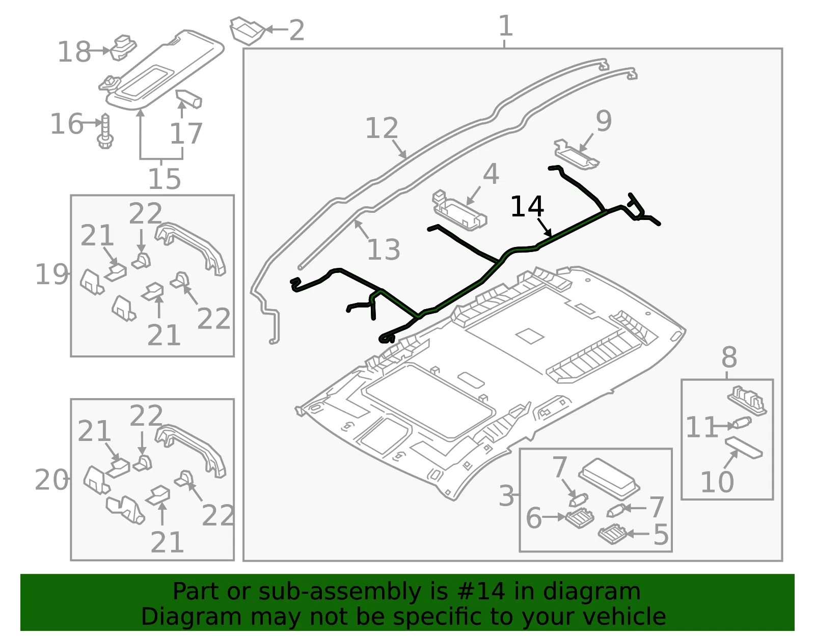 Headliner Wiring Harness - Mazda (tk7967100a) - view 2