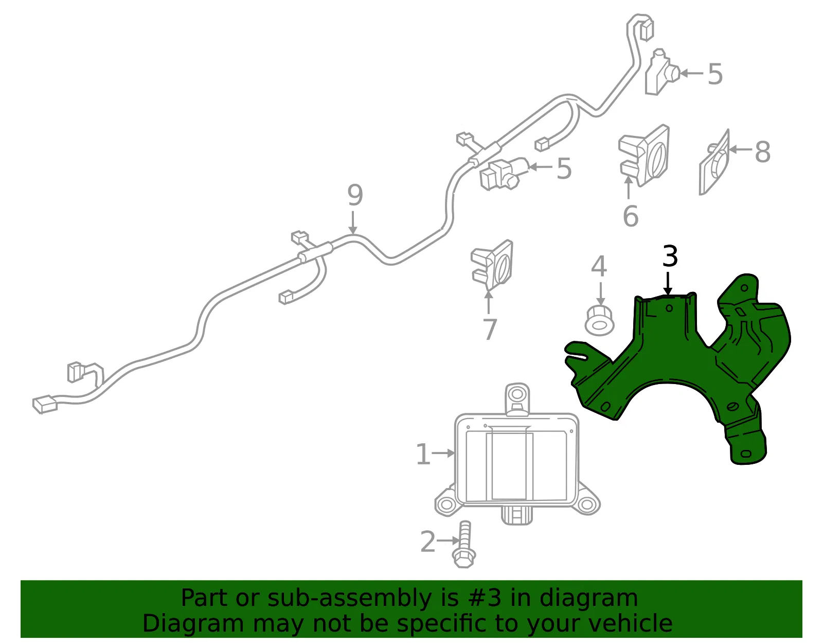 Blind Spot Detection System Warning Sensor Bracket - Mazda (va40502e0a) - view 2